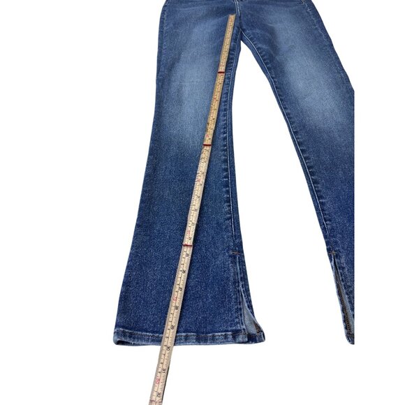 Express Womens Skyscraper Mid Rise Flare Jeans Denim Size 2S - Picture 7 of 12